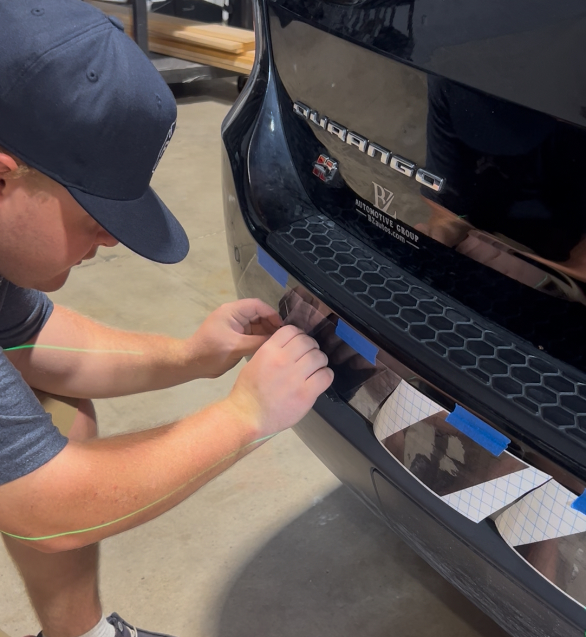 Reflective Chevron Vinyl Decal Panel 3.5”x 53” - Dodge Durango (RED/WHITE/BLACK) - Image 14